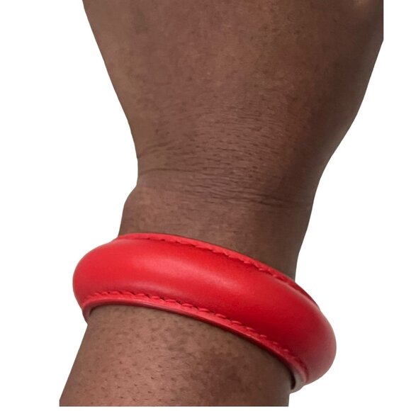 Bottega Veneta Red Leather S Bracelet